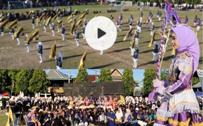 Display dengan lagu LITARI MANDAR dipadu atraksi api, Drumband Bahana Shakti Madrasah MAN 2 Soppeng memukau penonton